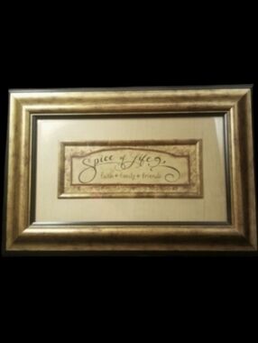 18" X 12"FRAMED ART WORK "SPICE OF LIFE- FAITH..."